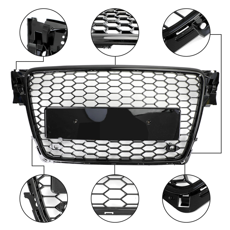 2009-2012 Audi A4/S4 B8 To RS4 Style Honeycomb Sport Mesh Hex Grille Grill