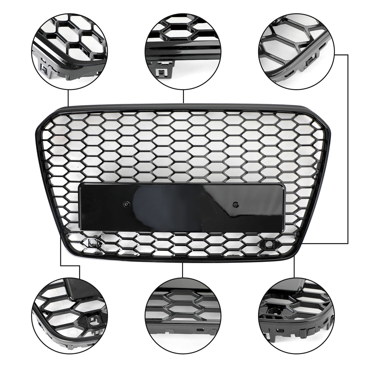 2013-2016 Audi A5 S5 B8.5 RS5 Style Honeycomb Mesh Front Bumper Grille Grill