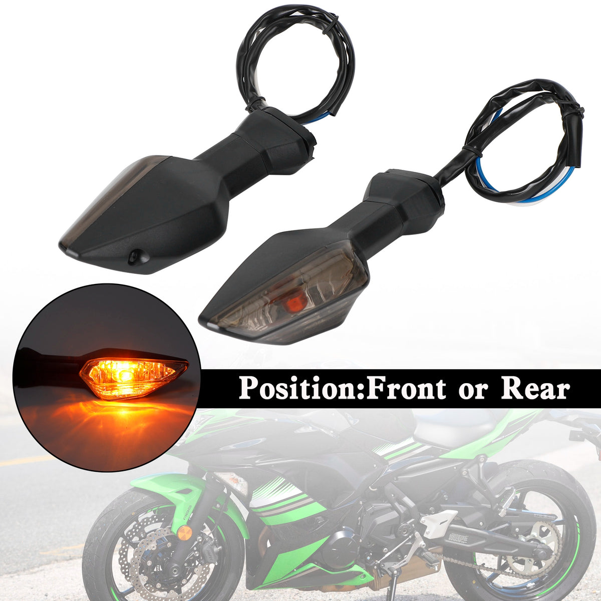 Kawasaki Ninja400 Z650 Z900 Z1000 Z1000SX Smoke Turn Signal Light Indicator Lamp