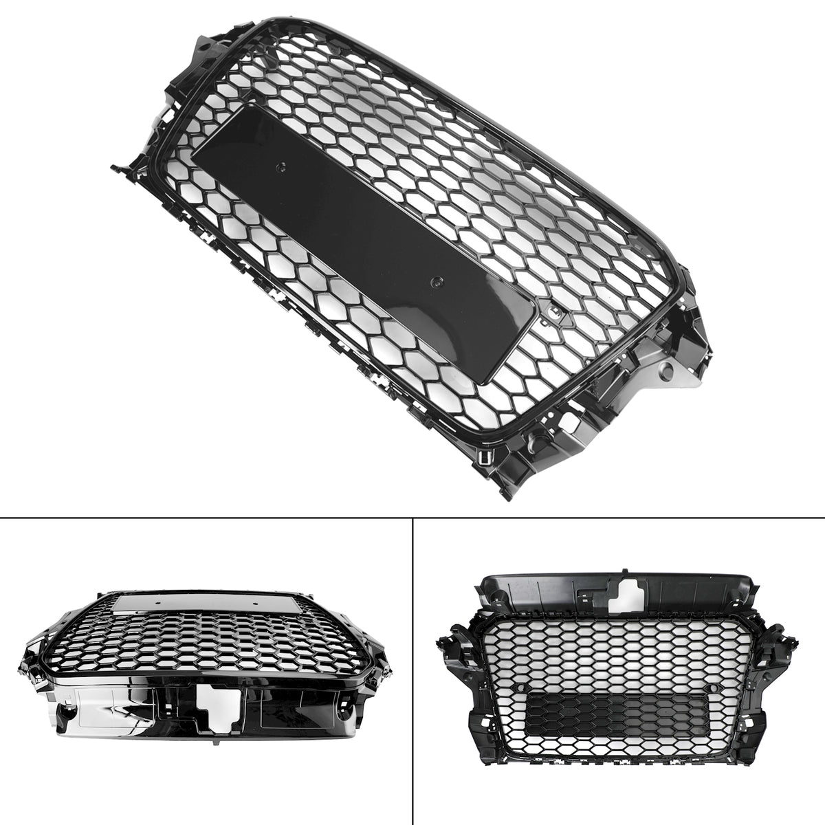 Audi A3 S3 2013-2016 Black RS3 Style Front Hood Henycomb Bumper Grille Grill