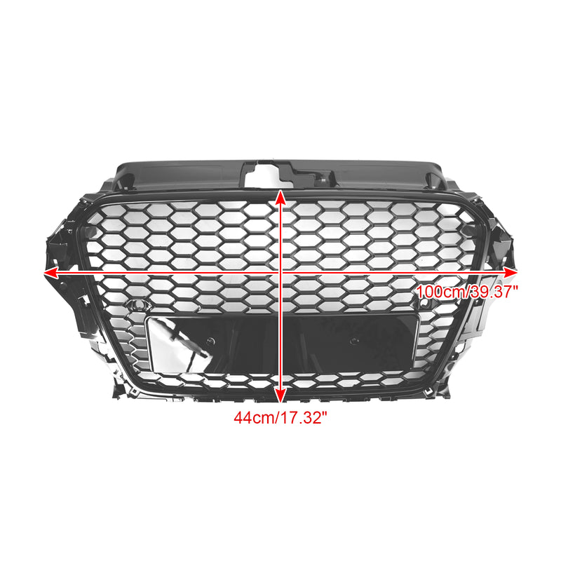 Audi A3 S3 2013-2016 Black RS3 Style Front Hood Henycomb Bumper Grille Grill
