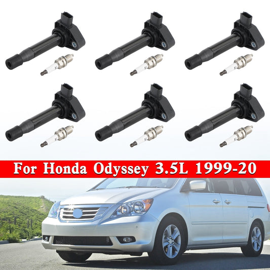 2000-2002 Honda Accord V6 3.0L 6X Ignition Coils+6X Spark Plugs Set 30520P8EA01 UF242 30520RCAA02