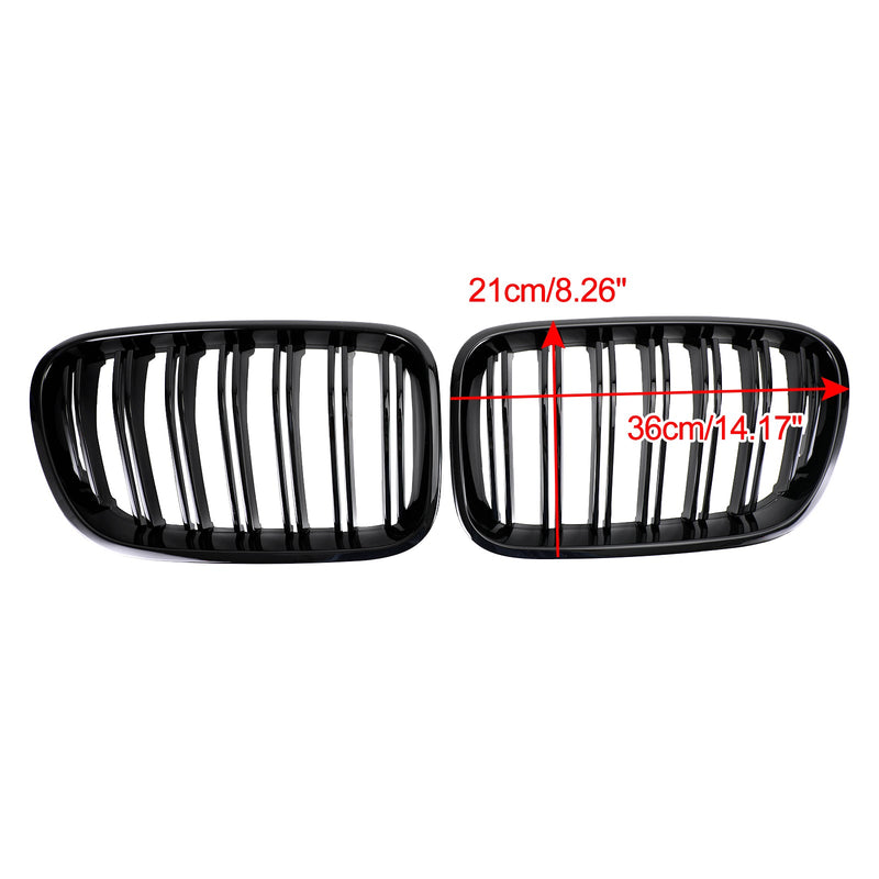 2011-2014 BMW X3 F25 Dual Line Gloss Black Front Bumper Kidney Grill 51712297589 51117210725