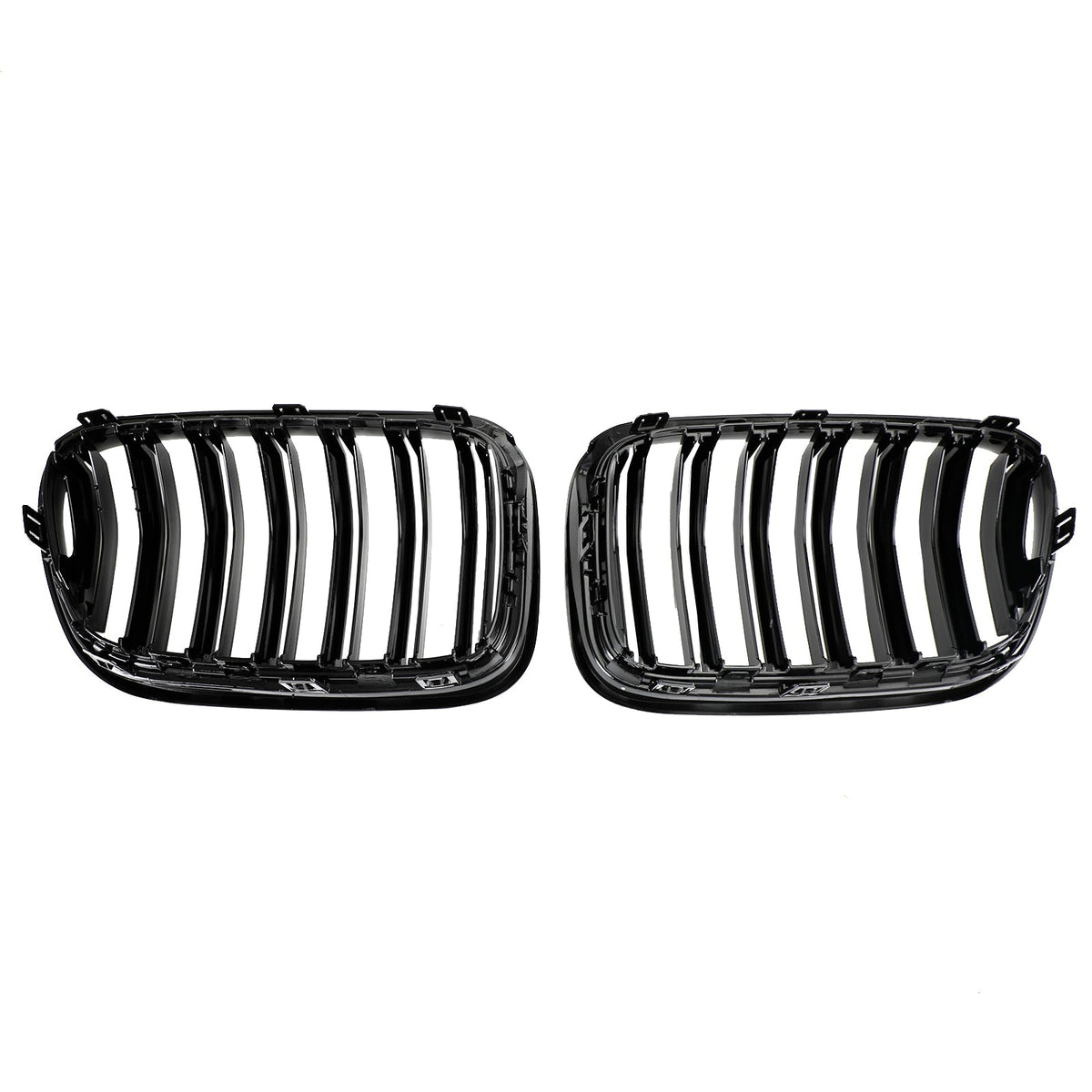 2011-2014 BMW X3 F25 Dual Line Gloss Black Front Bumper Kidney Grill 51712297589 51117210725
