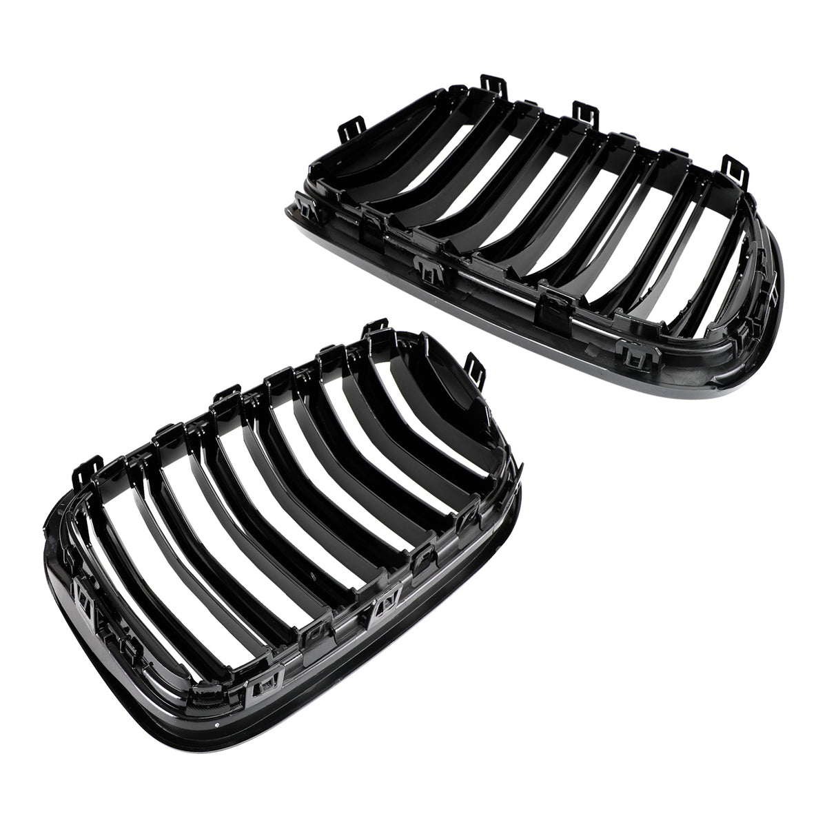 BMW X3 F25 2011-2014 Dual Line Gloss Black Front Bumper Kidney Grille Grill