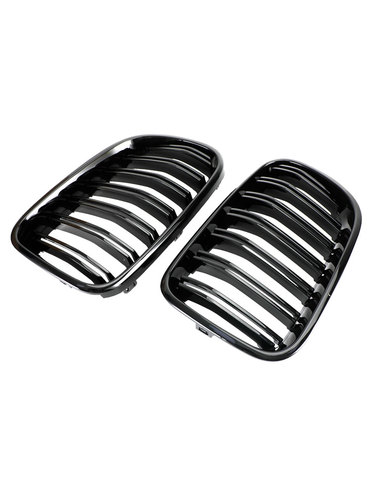 BMW X3 F25 2011-2014 Dual Line Gloss Black Front Bumper Kidney Grille Grill