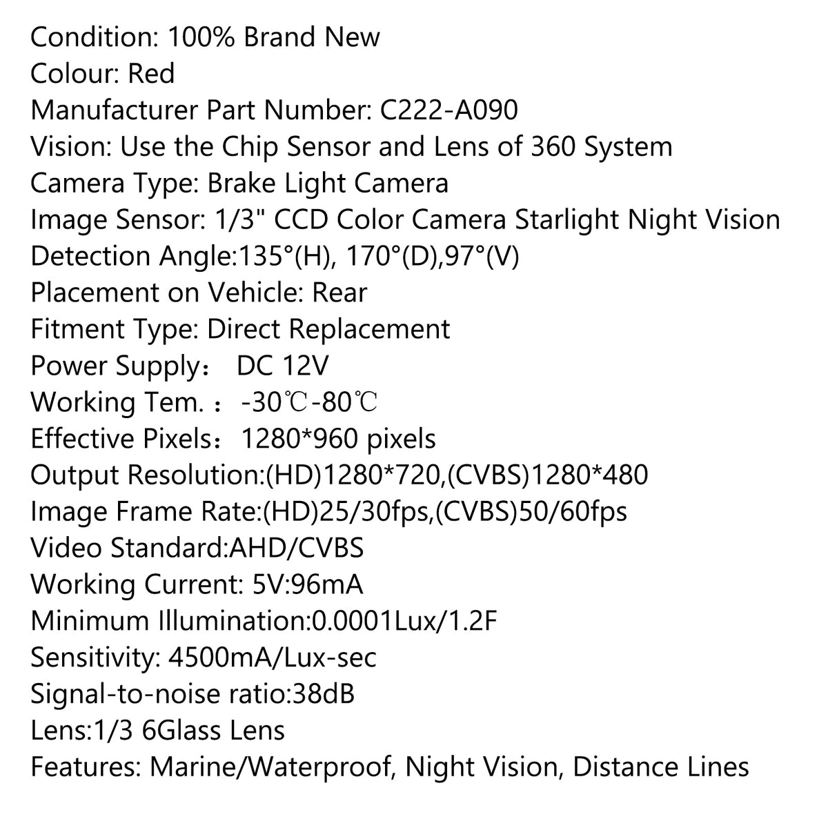 Rear View Reversing Camera For Mercedes Sprinter VW Crafter 2007-2017