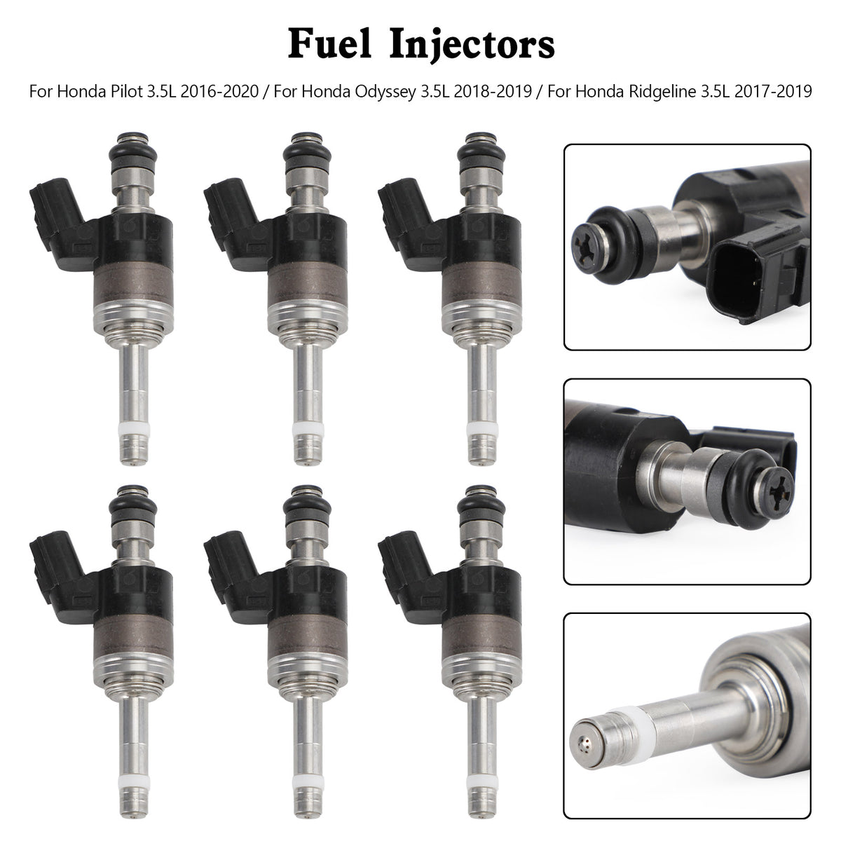 Honda Pilot Odyssey Ridgeline 3.5L V6 6PCS Fuel Injectors 16010-RLV-315