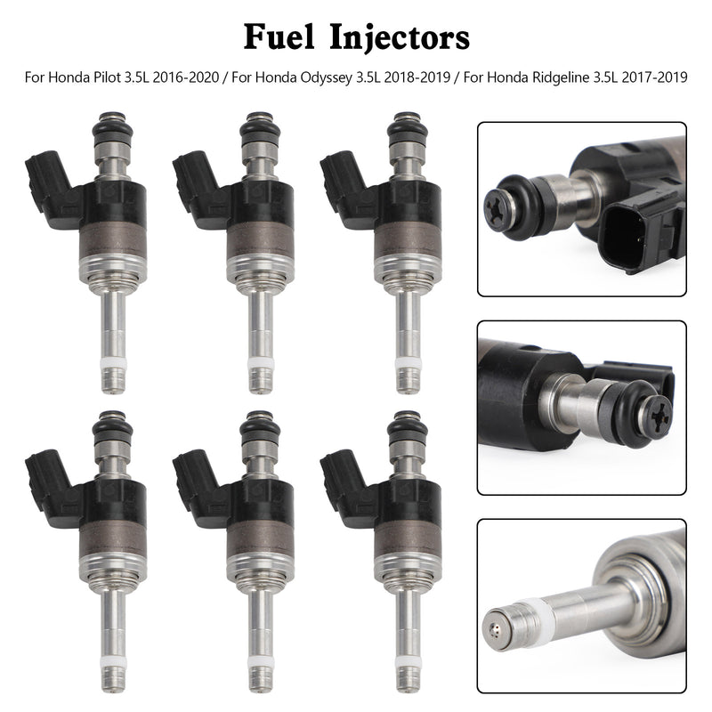 Honda Pilot Odyssey Ridgeline 3.5L V6 6PCS Fuel Injectors 16010-RLV-315