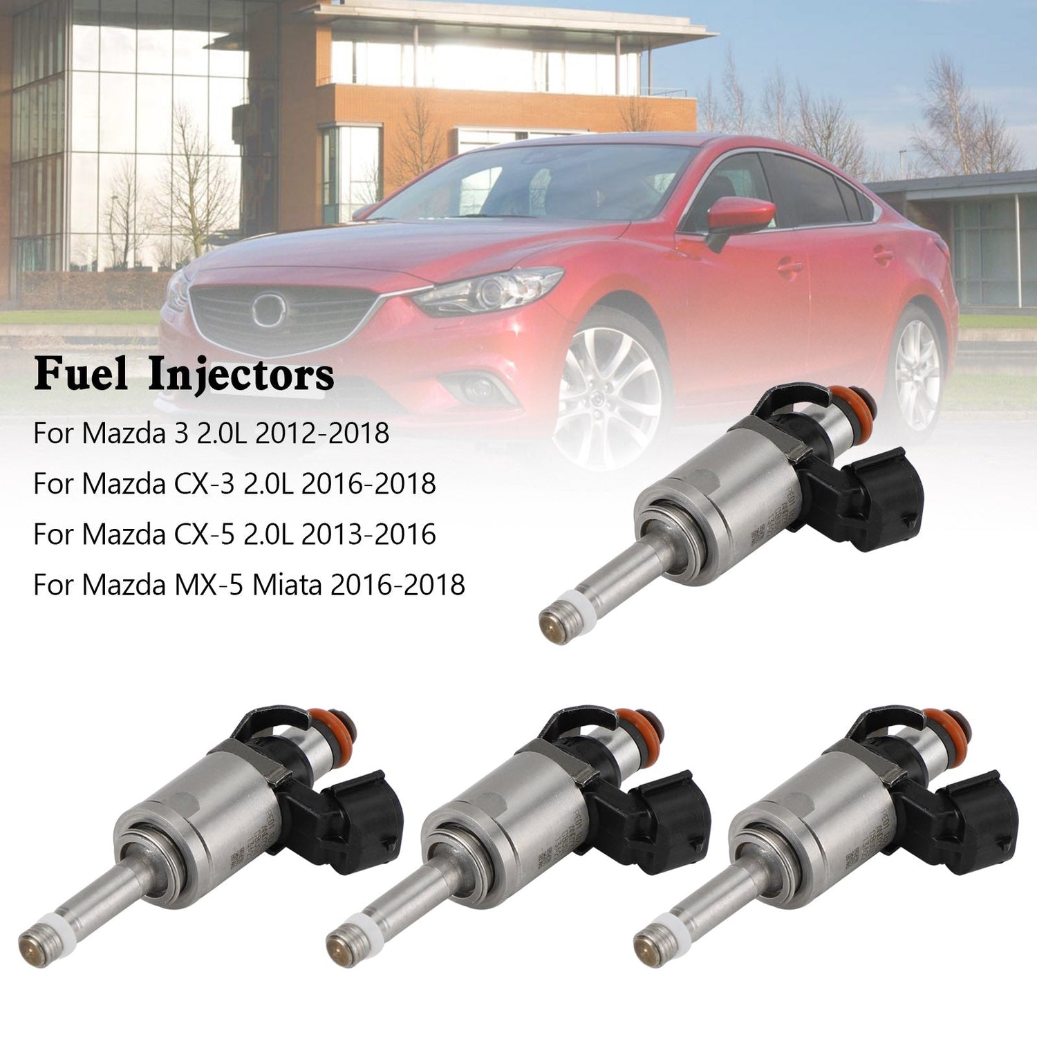 4PCS PE01-13250B Fuel Injectors PE01-13-250C Fit Mazda 3 CX-3 CX-5 2.0 2012-2018