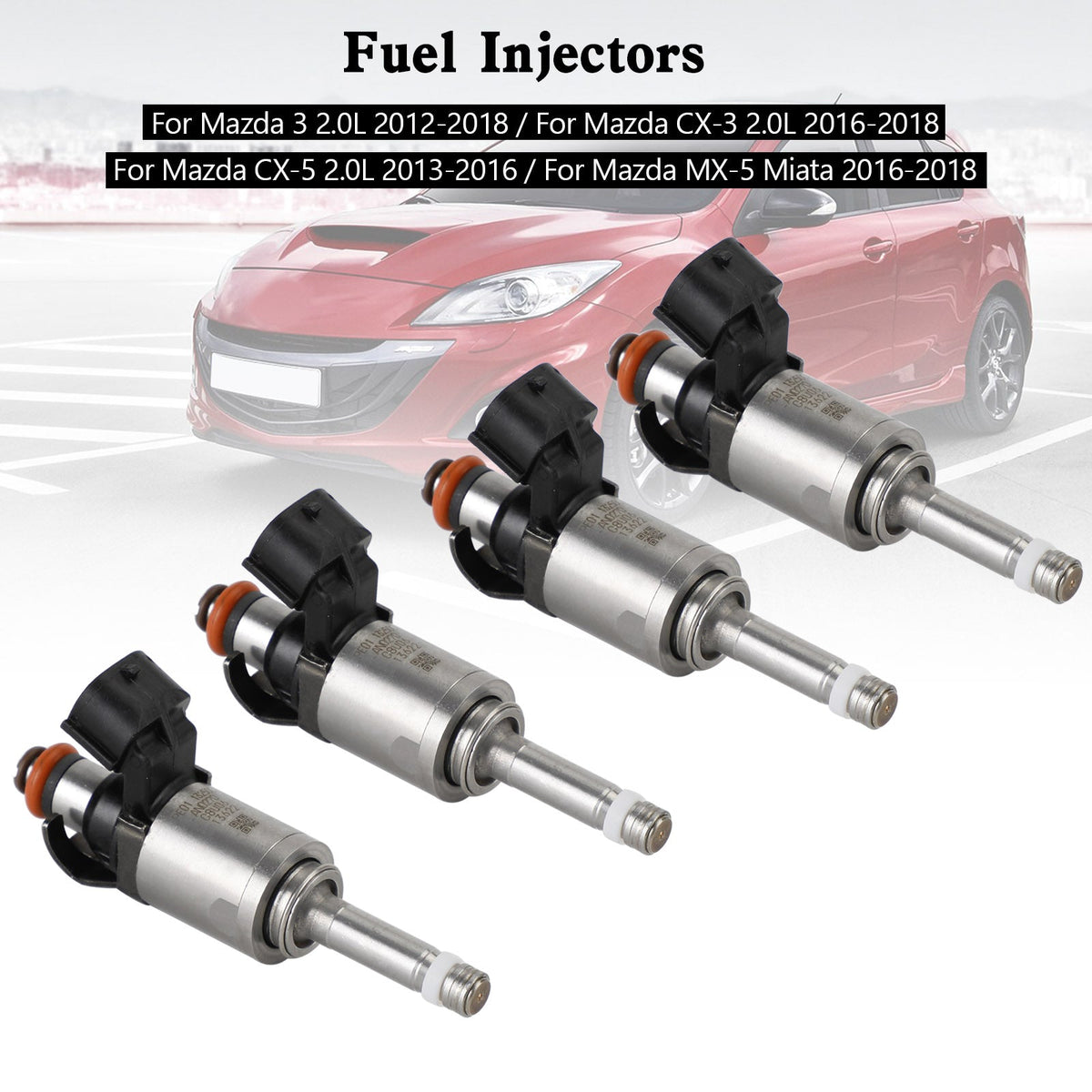 4PCS PE01-13250B Fuel Injectors PE01-13-250C Fit Mazda 3 CX-3 CX-5 2.0 2012-2018