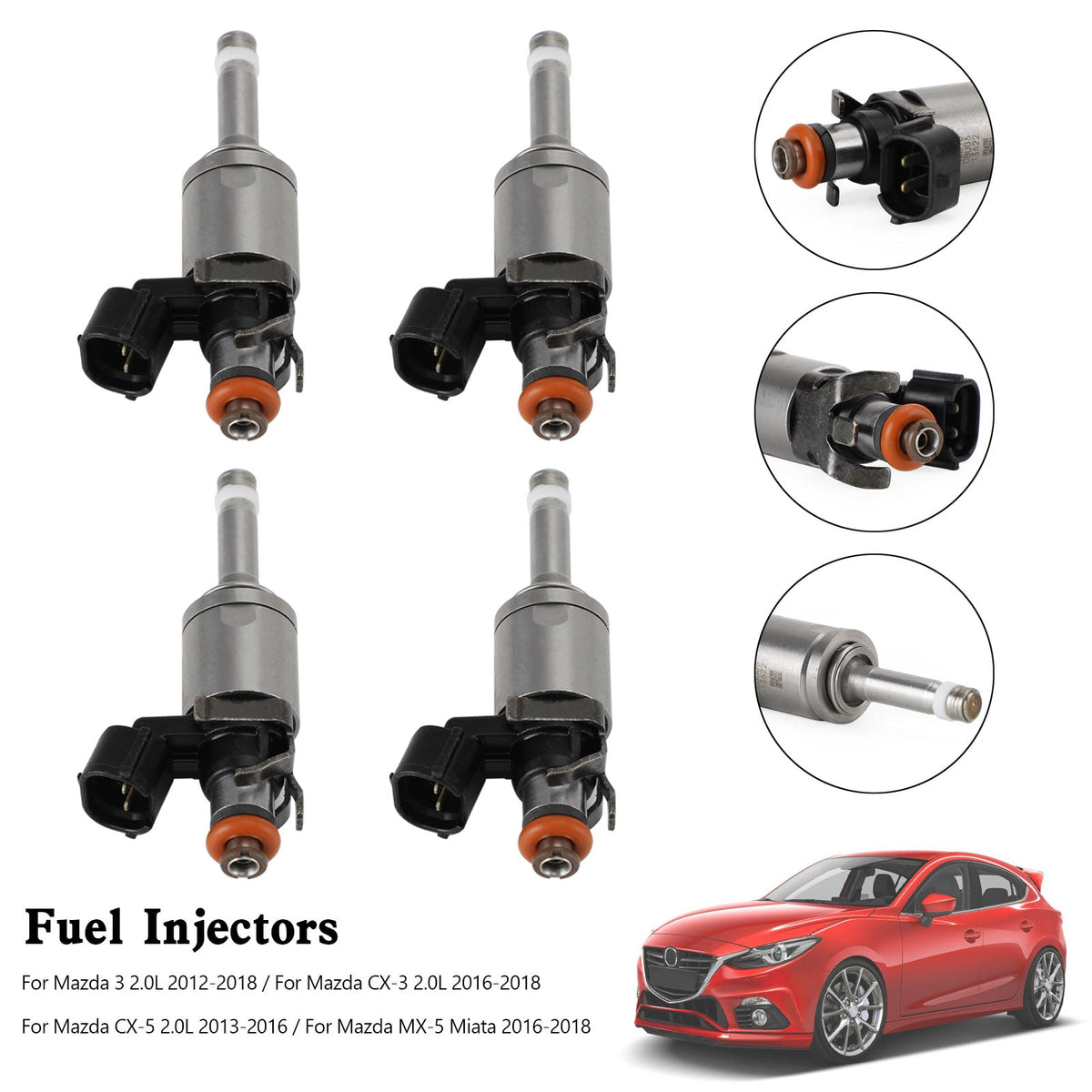 4PCS PE01-13250B Fuel Injectors PE01-13-250C Fit Mazda 3 CX-3 CX-5 2.0 2012-2018