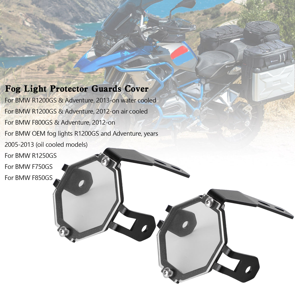 BMW R1200GS Adventure F800GS F850GS F750GS Clear Fog Light Protector Guards Cover