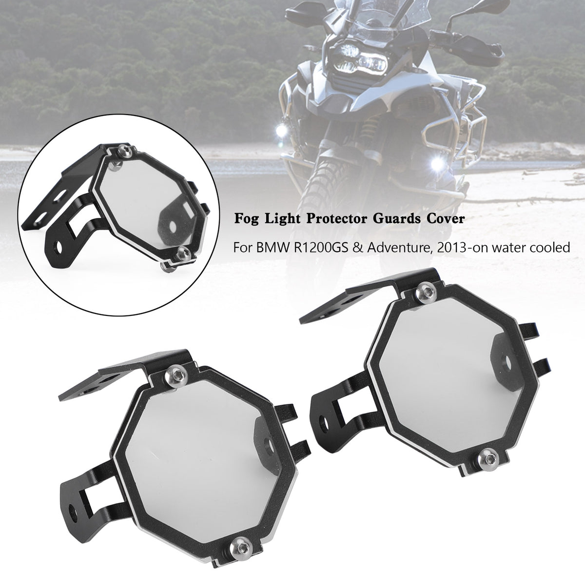 BMW R1200GS Adventure F800GS F850GS F750GS Clear Fog Light Protector Guards Cover