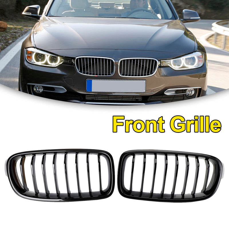 BMW 3 Series F30 F31 F35 2012-2019 Gloss Black Front Kidney Grill 51137263481 51137263482