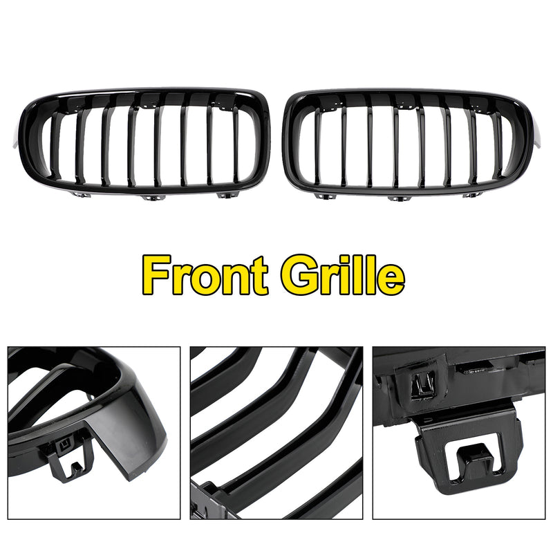 BMW 3 Series F30 F31 F35 2012-2019 Gloss Black Front Kidney Grill 51137263481 51137263482