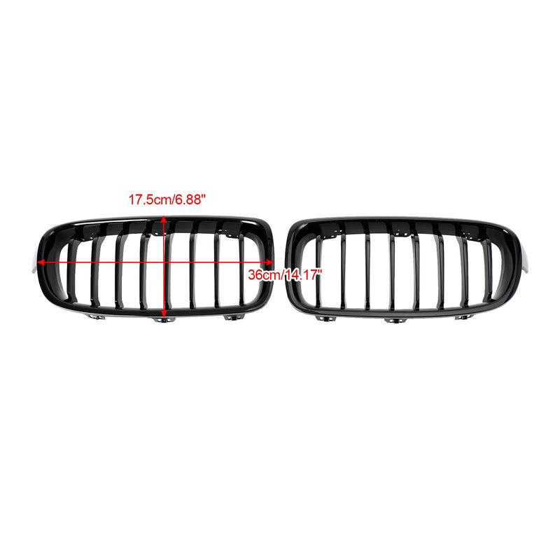 2012-2019 BMW 3-Series F30 Sedan Gloss Black Front Kidney Grill 51137263481 51137263482