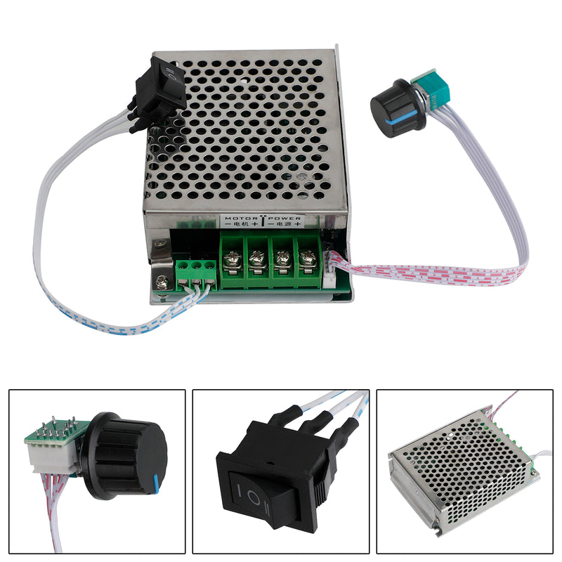 DC10V-50V 12V 24V 36V 40A PWM DC Motor Speed Controller CW CCW Reversible Switch