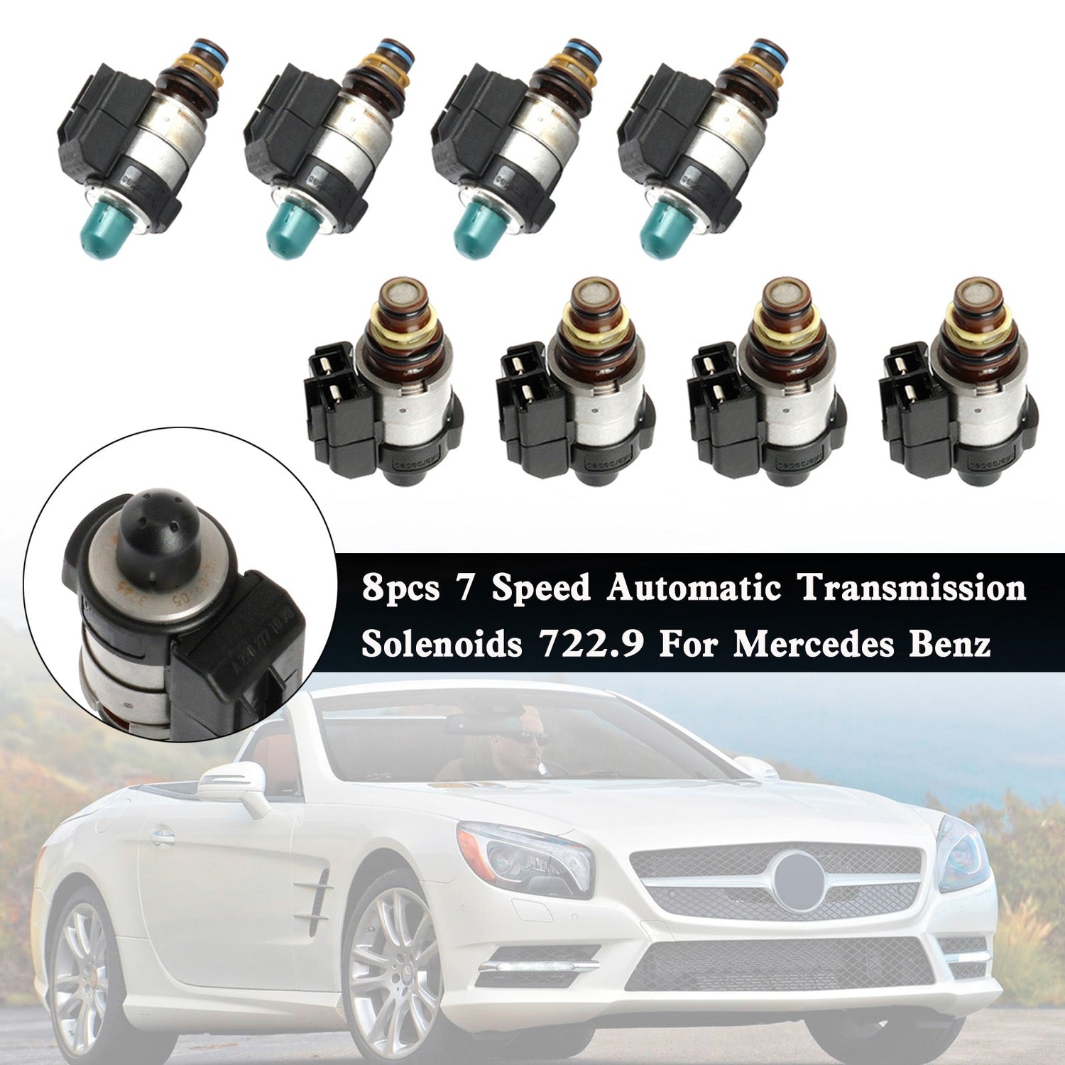 8pcs 7 Speed Automatic Transmission Solenoids 722.9 For Mercedes Benz