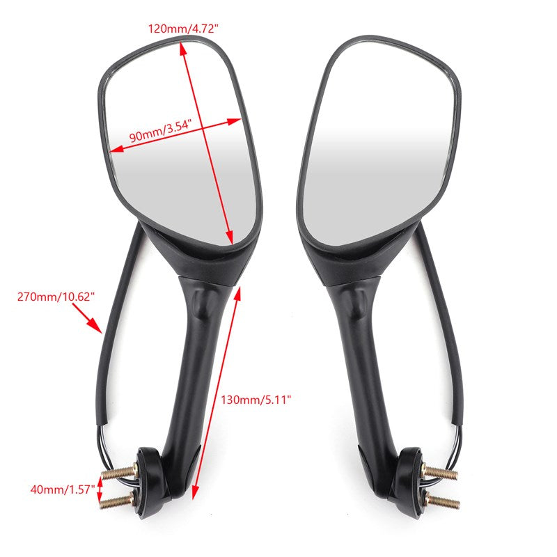 Suzuki GSXR 600 750 1000 2002-2015 Rear View Side Mirrors With Turn Signals