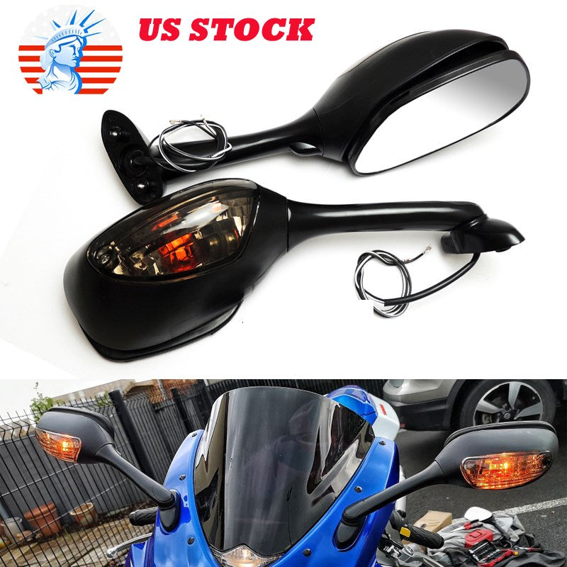 Suzuki GSXR600 GSX-R750 GSXR1000 2002-2015 Rearview Side Mirrors w/Turn Signals