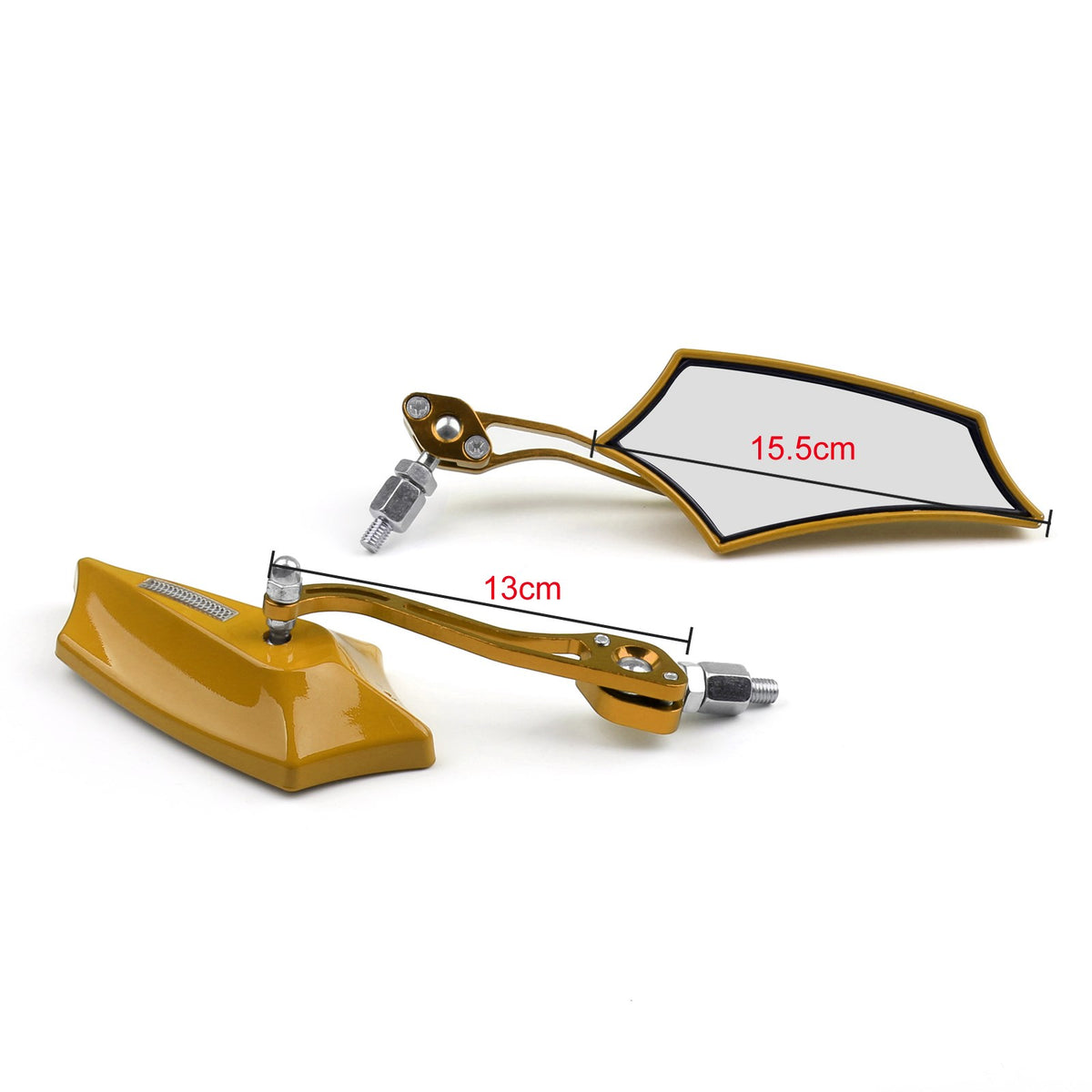 Motocycle Chopper Cruiser Street Dirt Bike Rear View Mirrors 8mm 10mm Gold