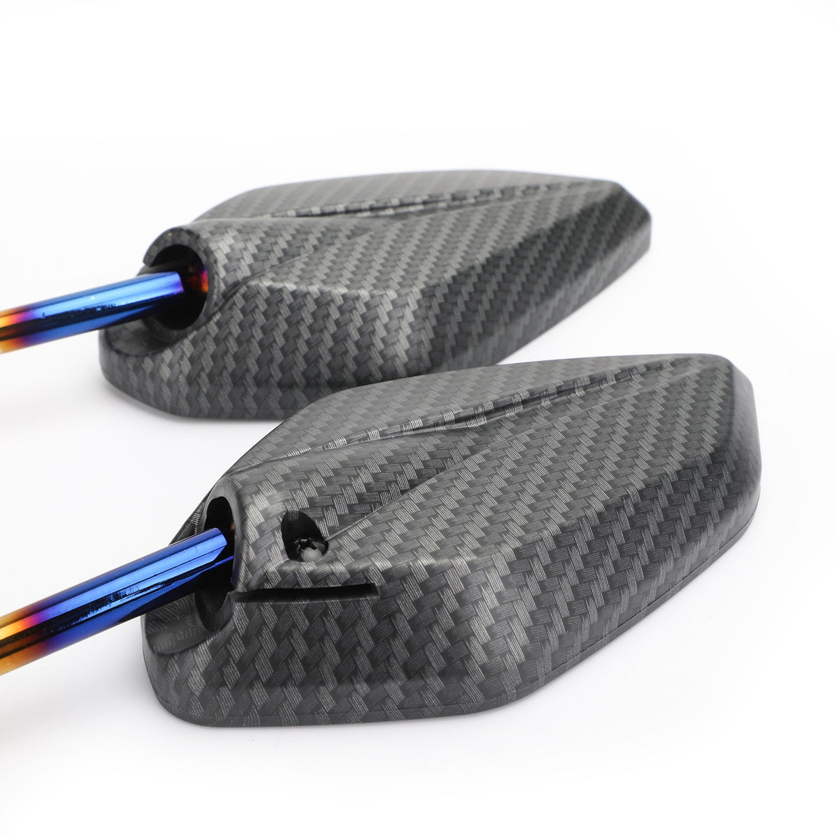 CARBON 10MM THREAD MOTORBIKE MIRRORS UNIVERSAL MOTORCYCLE/BIKE/SCOOTER PAIR - CW