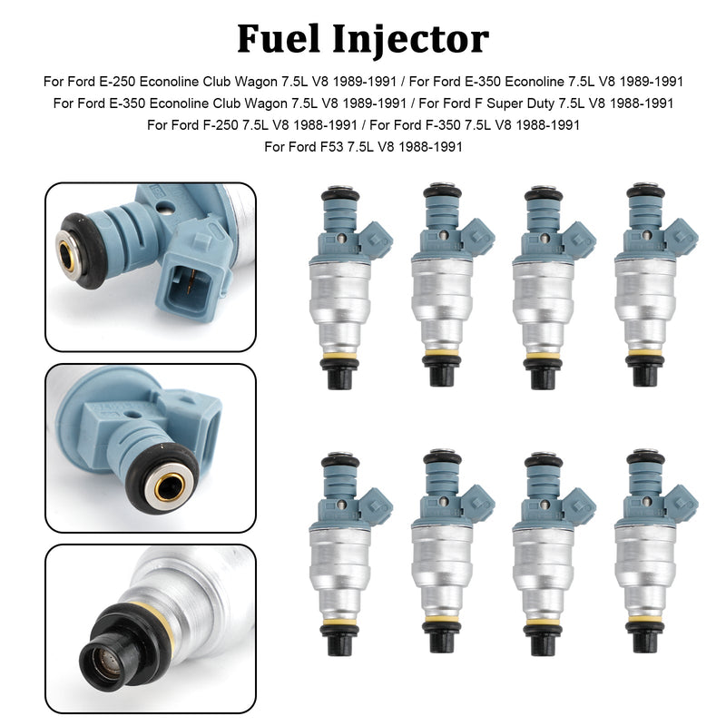 8PCS 0280150759 Fuel Injectors Fit Ford E-250 E-350 7.5L V8 1988-1991 822-11120