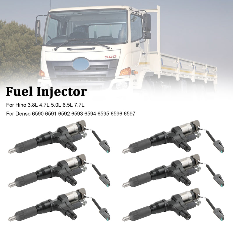 Hino J08E Fit Kobelco SK330-8 6PCS Fuel Injectors 095000-6593