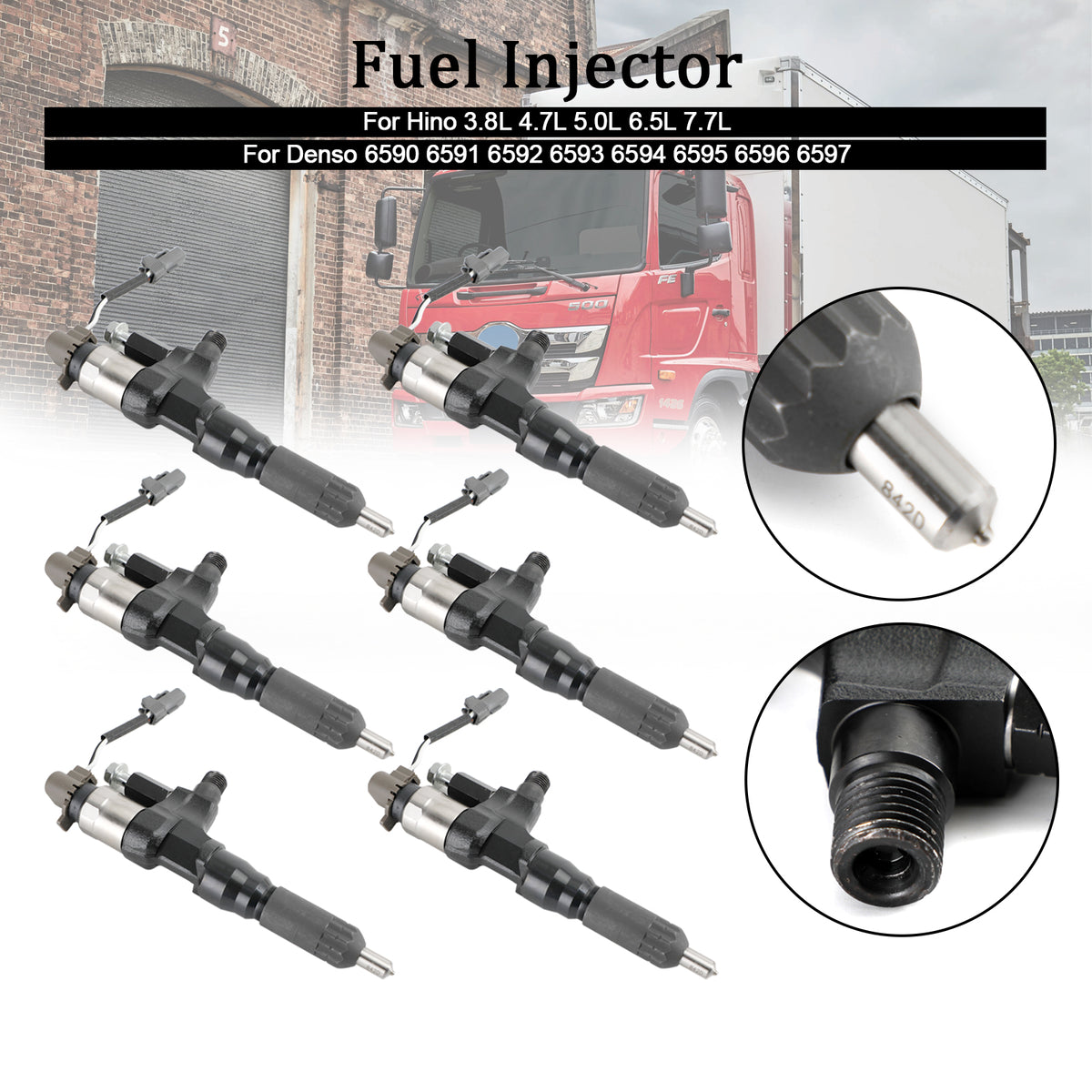 Hino J08E Fit Kobelco SK330-8 6PCS Fuel Injectors 095000-6593