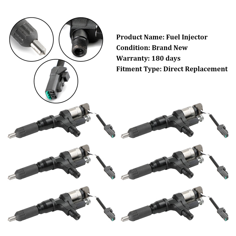 Hino J08E Fit Kobelco SK330-8 6PCS Fuel Injectors 095000-6593