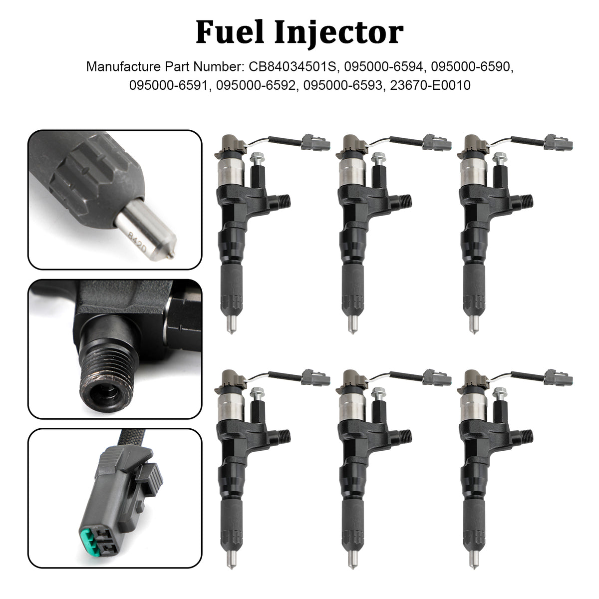 Hino J08E Fit Kobelco SK330-8 6PCS Fuel Injectors 095000-6593
