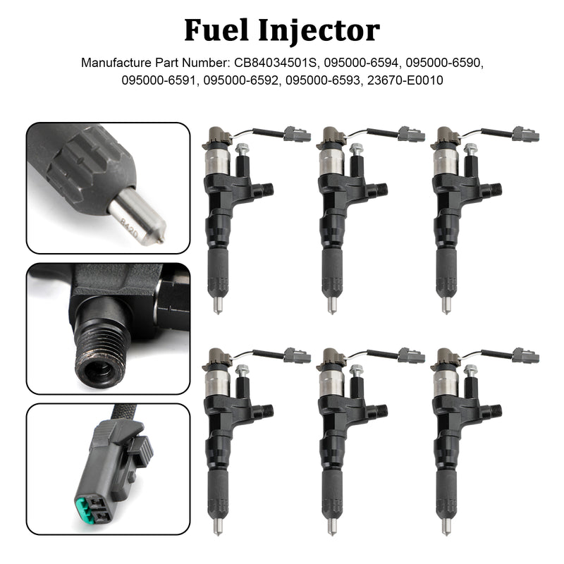 Hino J08E Fit Kobelco SK330-8 6PCS Fuel Injectors 095000-6593