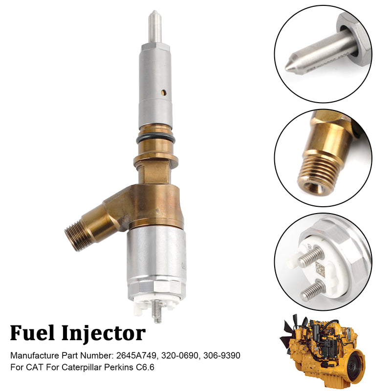 Caterpillar Perkins C6.6 Fit CAT 320-0690 1PS Fuel Injector 2645A749