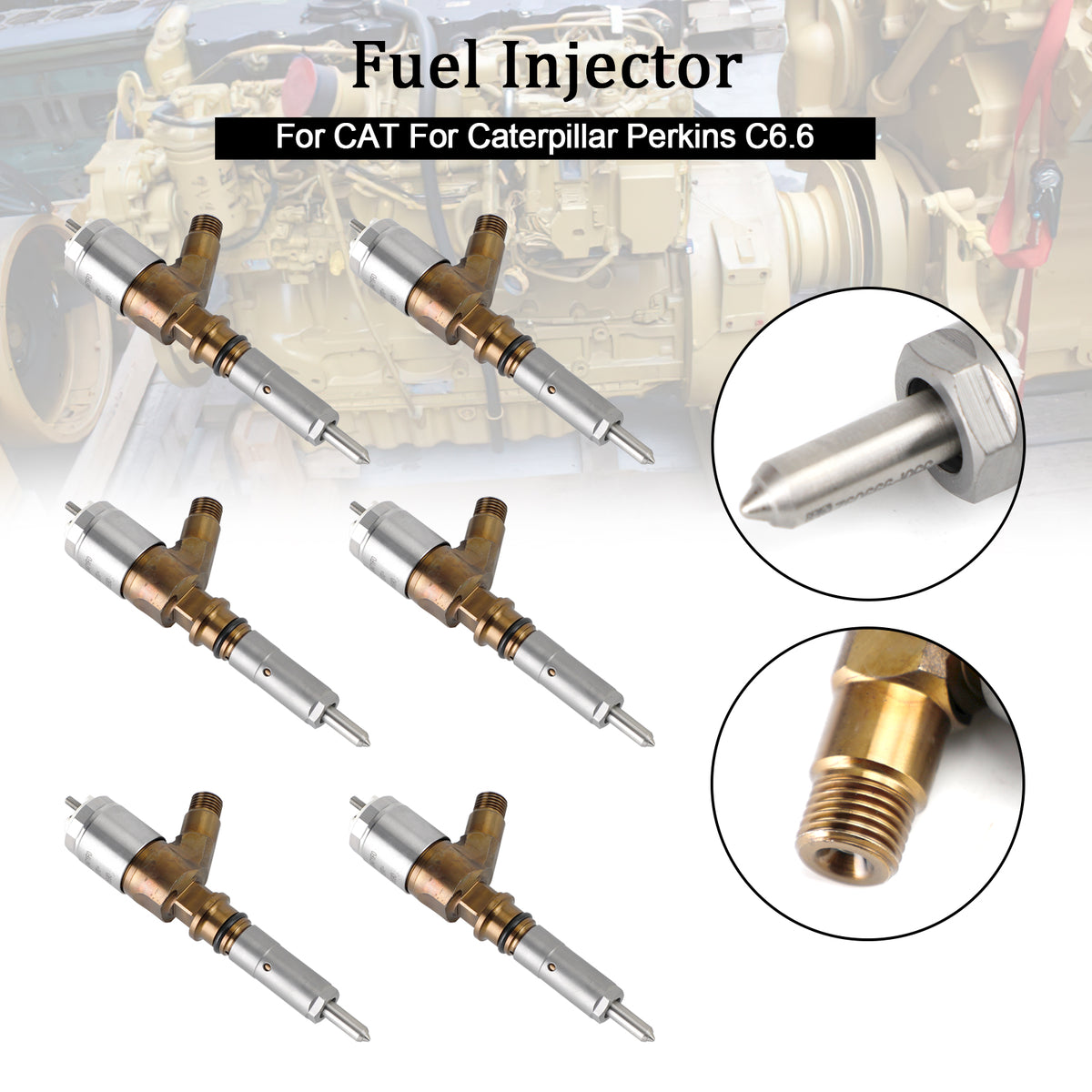 Caterpillar Perkins C6.6 Fit CAT 320-0690 6PS Fuel Injectors 2645A749