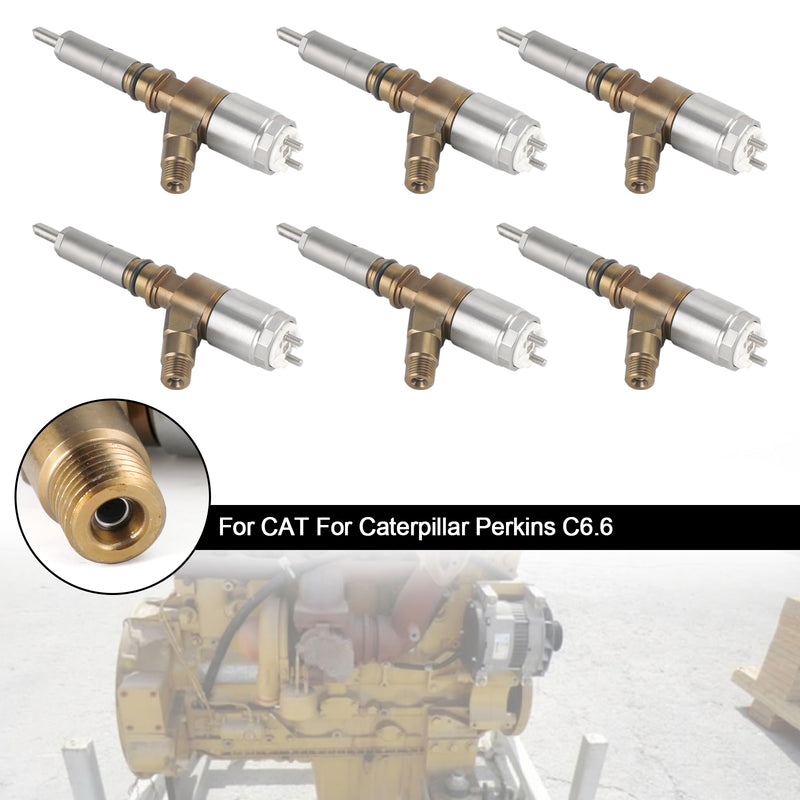 CAT Fit Caterpillar Perkins C6.6 320-0680 6PCS Fuel Injectors 2645A747