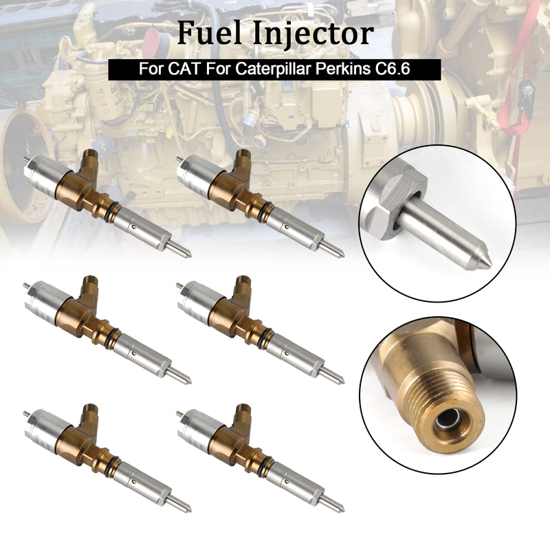 CAT Fit Caterpillar Perkins C6.6 320-0680 6PCS Fuel Injectors 2645A747