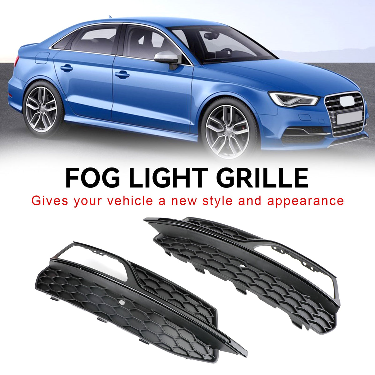2013-2016 Audi A3 S3 S-Line Lower Bumper Fog Light Cover Grill 8V3807681G 8V3807682G