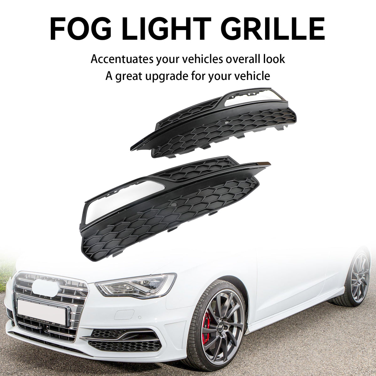 Audi A3 S3 S-Line 2013-2016 Lower Bumper Fog Light Cover Grill 8V3807681G 8V3807682G