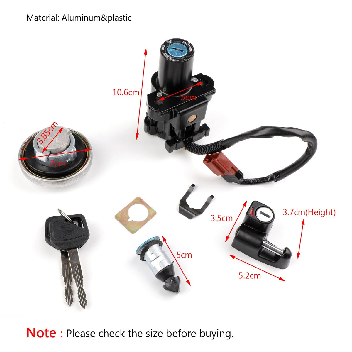 Honda CB400SS 2002-2008 Ignition Switch Fuel Gas Cap Seat Lock Set Keys