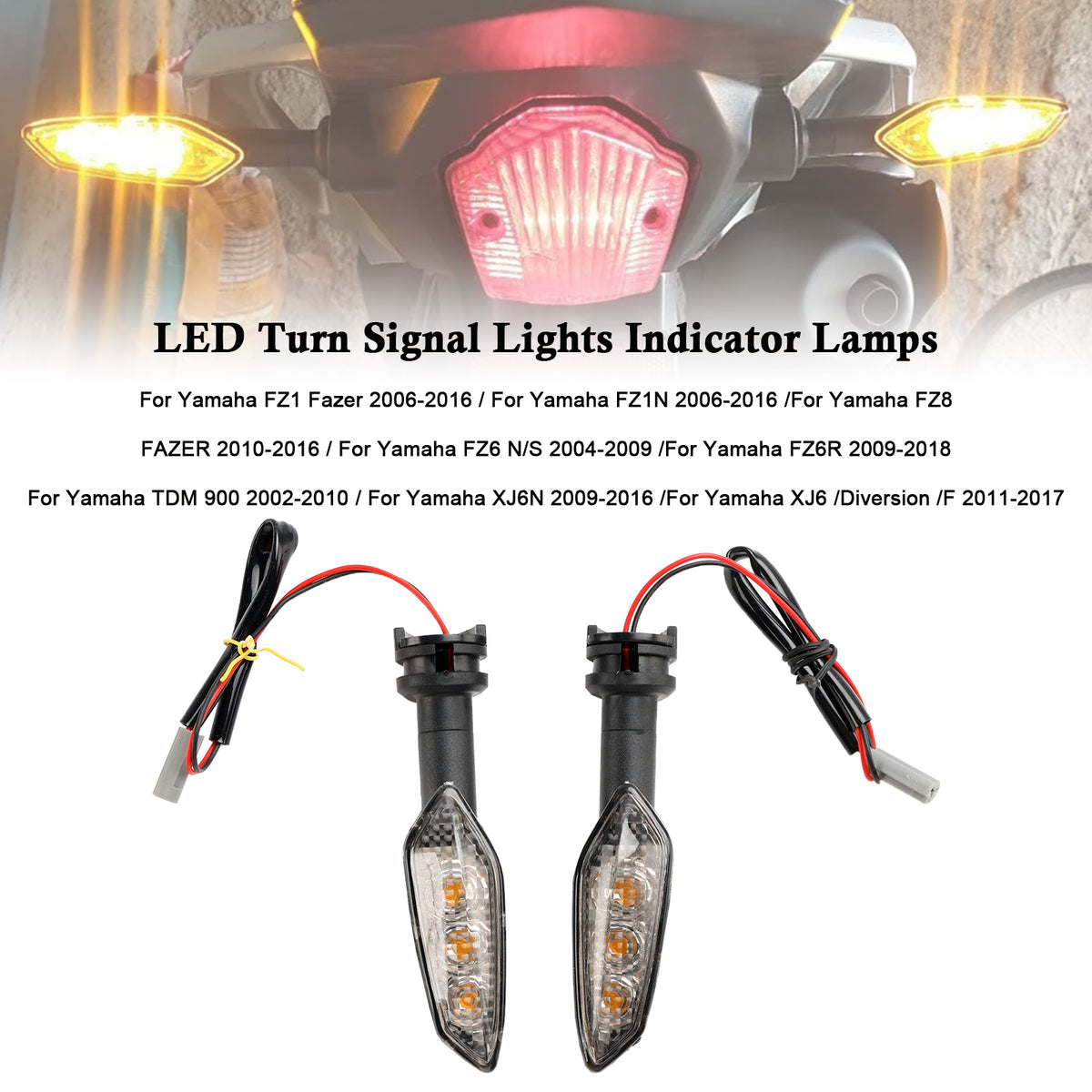 Yamaha FZ1 N FZ8 FZ6 FZ-6R TDM900 XJ6 LED Turn Signal Lights Indicator Lamps