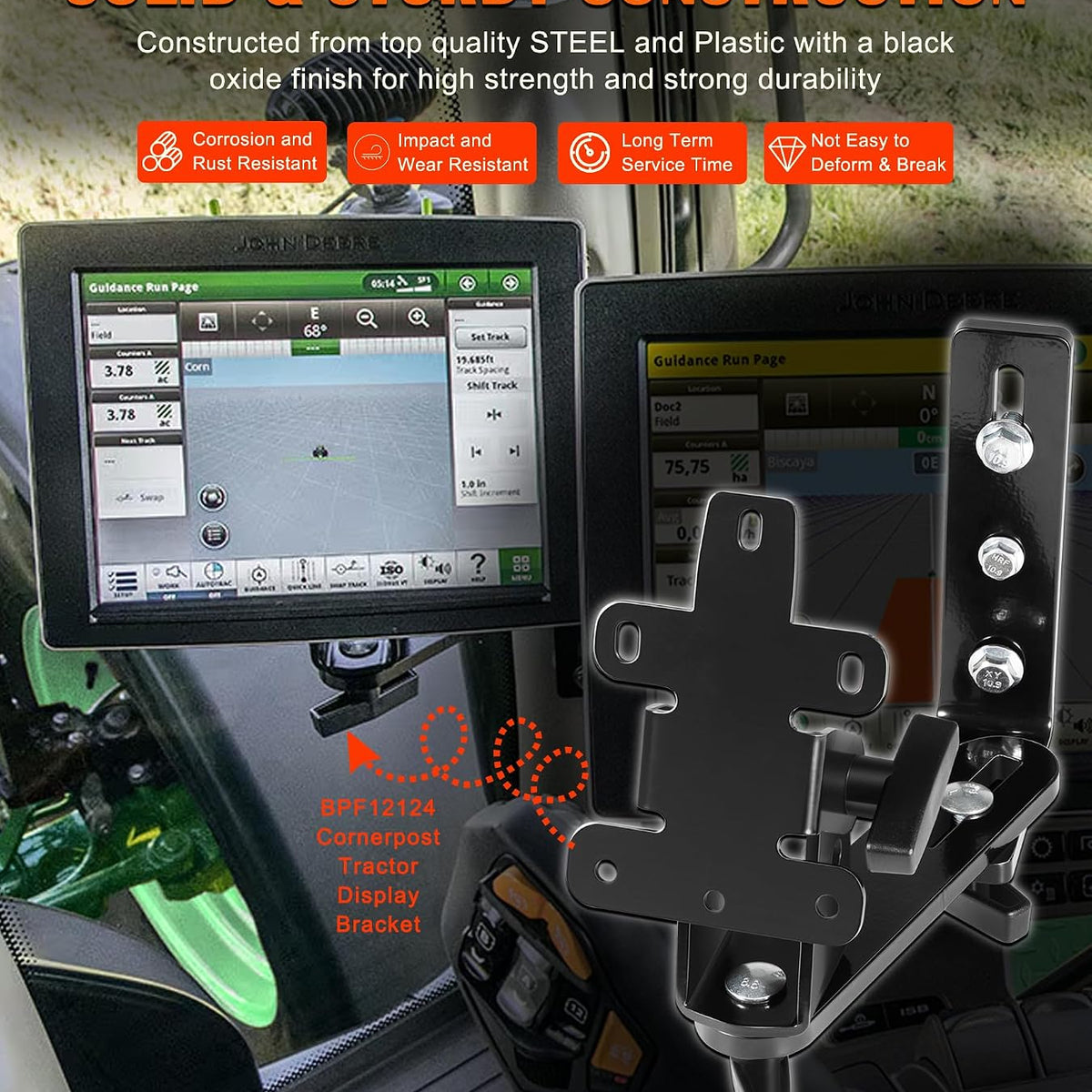 Bonbo BPF12124 Corner Post Display Mounting Bracket Fits for John Deere Greenstar G2 G3 G4 G5 4640 2630 2600 1800 Displays