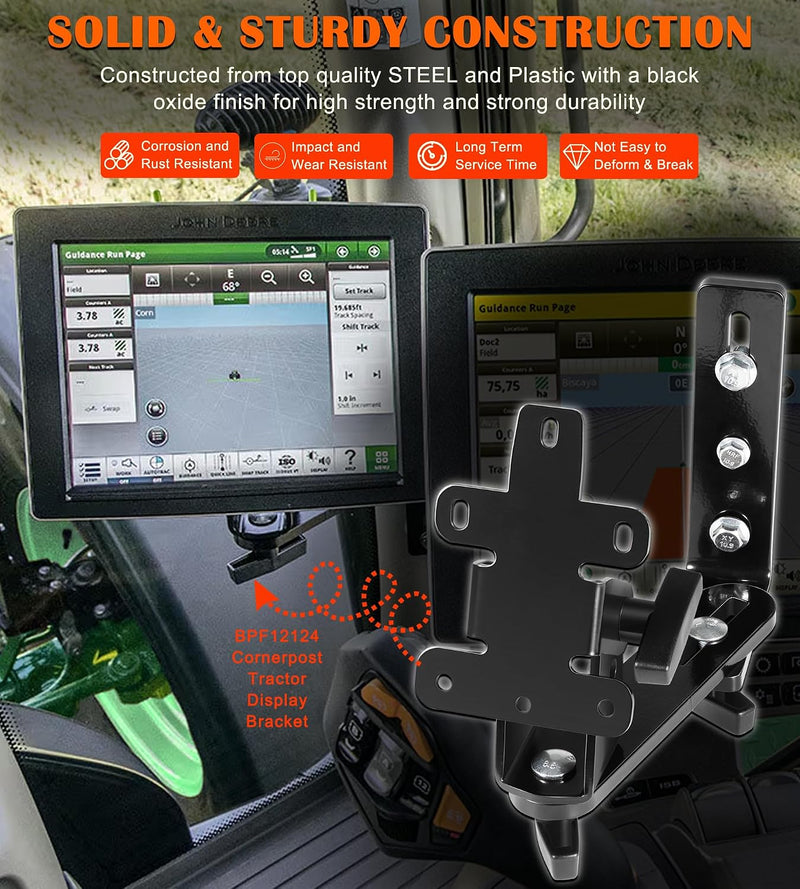 Bonbo BPF12124 Corner Post Display Mounting Bracket Fits for John Deere Greenstar G2 G3 G4 G5 4640 2630 2600 1800 Displays