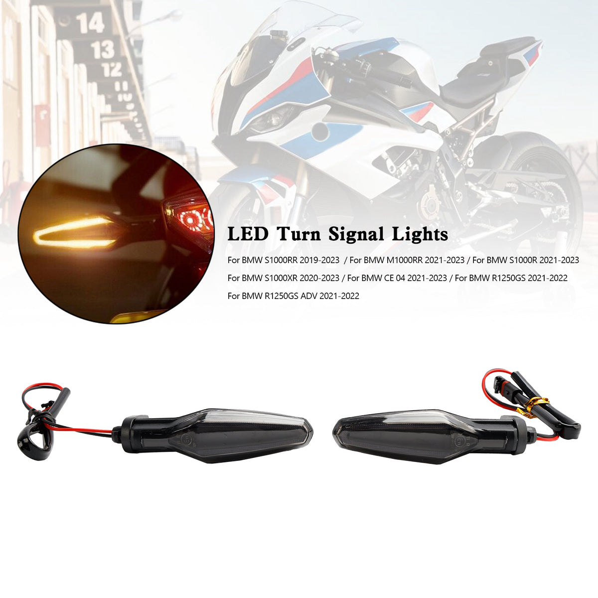 BMW S1000XR S1000R R1250GS ADV CE 04 2020-2023 LED Turn Signal Lights