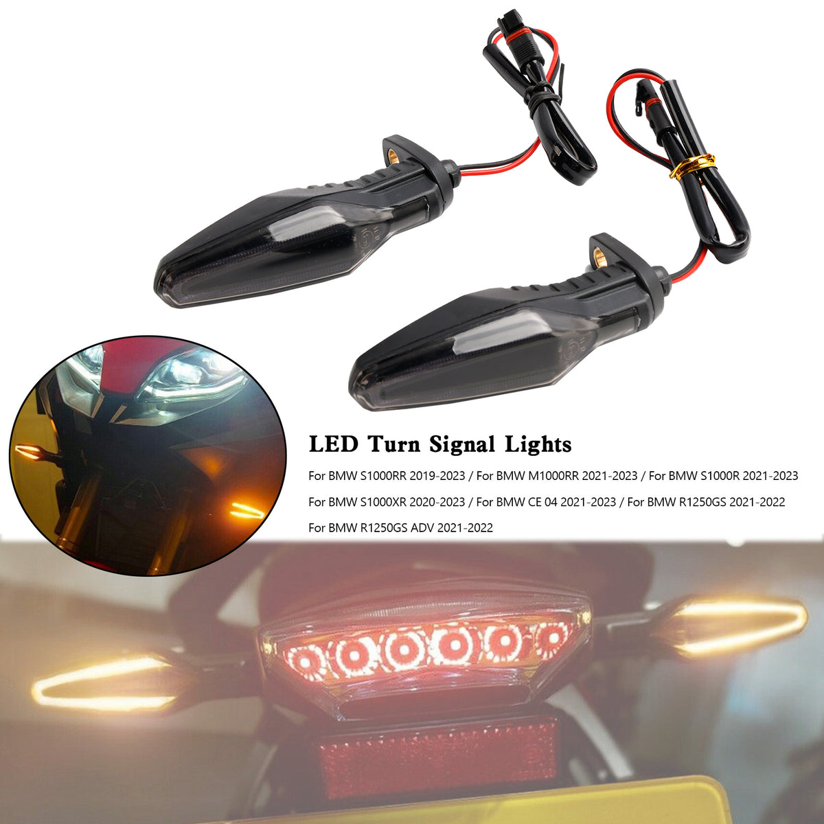 BMW S1000XR S1000R R1250GS ADV CE 04 2020-2023 LED Turn Signal Lights