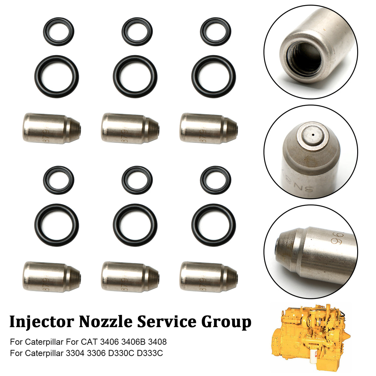 Caterpillar 3304 3306 D330C D333C 6PCS Injectors Nozzle Service Group 8N8796
