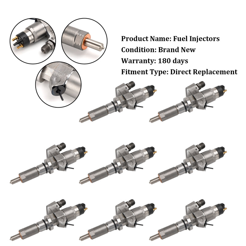8PCS Fuel Injectors 0445120008 Fit Duramax Fit Chevy Silverado 2001-2004.5