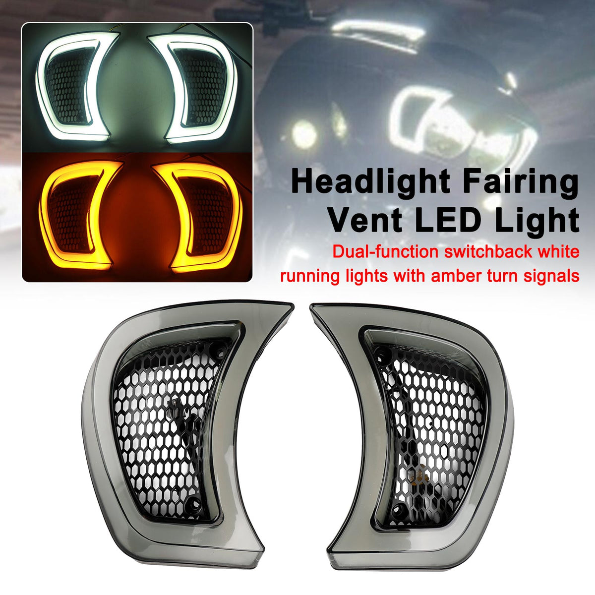 Road Glide Special FLTRXS 2015-2023 Plug Play Headlight Fairing Vent Light