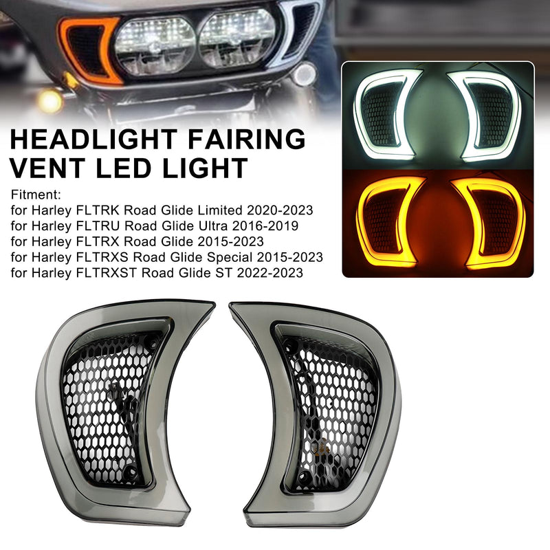 Road Glide Special FLTRXS 2015-2023 Plug Play Headlight Fairing Vent Light