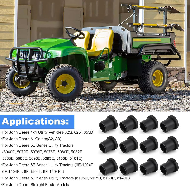Suspension A-Arm Bushings M158746 AM158746 for John Deere Gator Set of 12, Fits XUV 625i 825i 855D 4x4 5E 6E 6D Series Utility Tractors